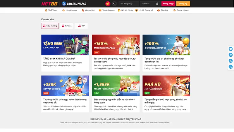 review net88 2 khuyến mãi tại net88